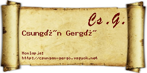 Csungán Gergő névjegykártya